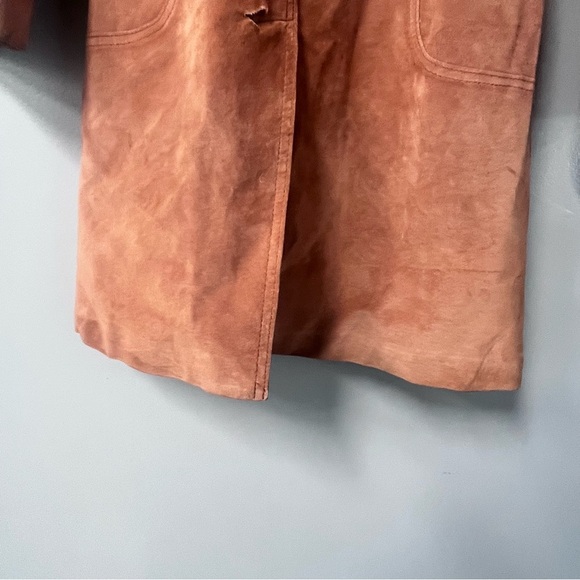 y2k arden b womens brown suede jacket faux fur collar and belted penny lanes - Picture 9 of 13